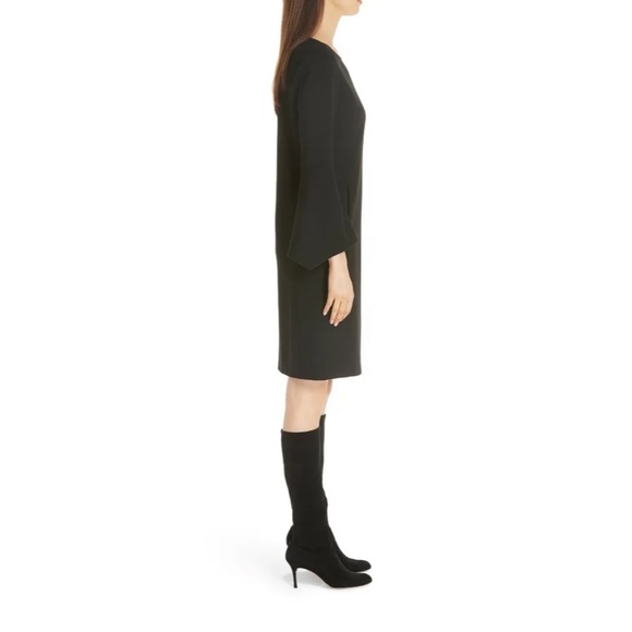 LAFAYETTE 148 New York Black PALOMA Bell Sleeve Punto Milano Shift Dress - Picture 9 of 12